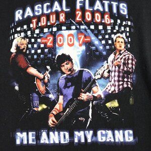 Rascal Flats T-shirt Large Black Double Sided Me and My Gang 2006 2007 Tour